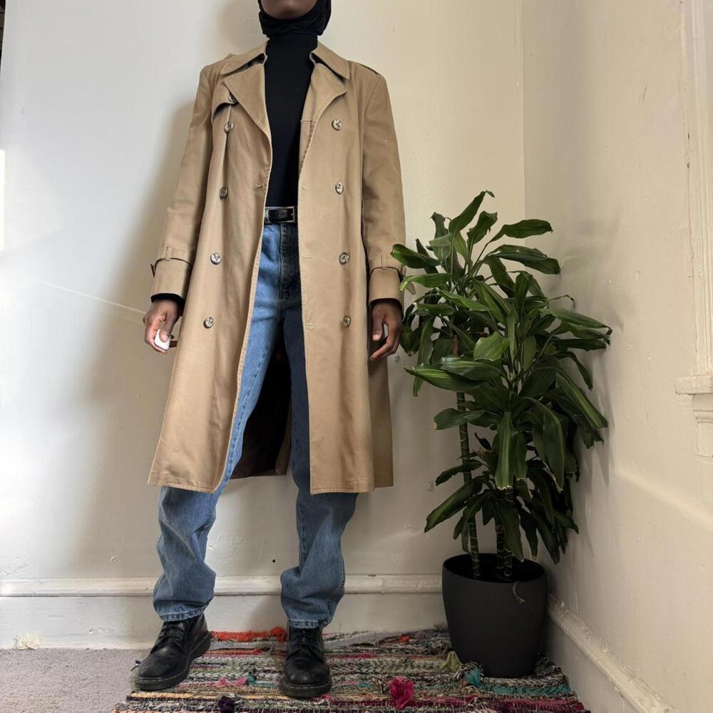 Vintage oversized minimalist tan trench coat size‎ 40